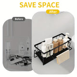 Easy-Install Space-Saving Sink Organizer - Durable Metal Drain Rack for Kitchen & Bathroom Storage, No-Drill Design, Drying Racks