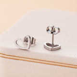 Stainless Steel Stud Earrings Simple Style Heart Shape Earrings Women's Jewelry For Prom Party