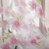 Peach Blossom Transparent Window Screen - Polyester, No Power Needed, Perfect for Parties & Events, Contracted Offset Printing, Curtain
