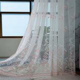 2pcs Rustic Country Style Blackout Curtain Panels, Embroidered Floral Lace Sheer Curtains, Machine Washable Polyester Rod Pocket Window Drapes for Bedroom, All-Season Door Panel Room Darkening Curtains, 200-220gsm