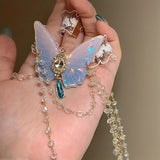 [Chic Resin Lace Butterfly Armlet] Elegant Lace Butterfly Tassel Armlet - Chic Resin Leg Chain for Casual Attire