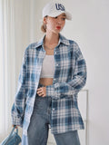 Stylish Plaid Button-Down Shirt - Women's Long Sleeve Casual Blouses for Spring & Fall with Collared Neckline and Relaxed Fit - Perfect for Everyday Wear