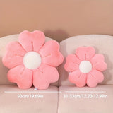 Soft Plush Daisy Flower Throw Pillow - Cozy Decorative Cushion for Bed & Sofa, White/Pink, 13.7 Inches, Polyester Fabric, Adorable Floral Design, Bed Accessory | Plush Pillow Decor | Soft Polyester Fabric, Throw Pillows for C