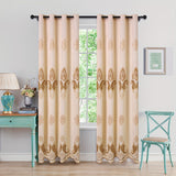 1 Panel Chenille Semi Blackout Curtains, European Embroidered Flower Curtains for Living Room Bedroom Window Door Decoration Home Decor