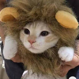 1pc Adjustable Lion Mane Wig Cap for Puppies & Kittens - Cozy Polyester Pet Headgear with Ears - Ideal for Autumn & Winter Photo Shoots, Christmas & New Year Decorations - For Pet Owners - Fun & Festive Pet Accessory - Perfec