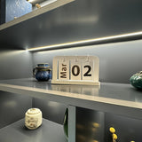 Elegant Wooden Perpetual Desk Calendar - Minimalist Flip Design for Home, Office, or Dorm Decor