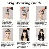 24-Inch Women's Wig with Red Highlights & Black Wavy Long Curly Hair, Heat-Resistant Synthetic Fiber, Elegant Golden Chain & Pearl Accents, Perfect for Parties, Cosplay, and Casual Attire, All Head Sizes Rose Net Cap, Fashion