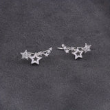 Star Shape Stud Earrings Inlaid Shiny Rhinestones Elegant Ear Jewelry Decorations For Women