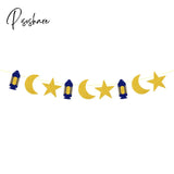 Eid Mubarak Banner Glitter Star Moon Letter Paper Bunting Garland Islamic Muslim Party Ramadan