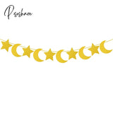 Eid Mubarak Banner Glitter Star Moon Letter Paper Bunting Garland Islamic Muslim Party Ramadan