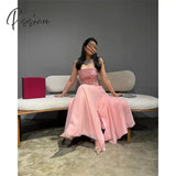 Elegant A-Line Strapless Prom Dress Sleeveless Applique Party Saudi Arabia Customize Occasion Gown