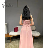 Elegant A-Line Strapless Prom Dress Sleeveless Applique Party Saudi Arabia Customize Occasion Gown