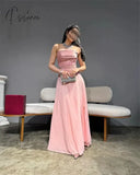 Elegant A-Line Strapless Prom Dress Sleeveless Applique Party Saudi Arabia Customize Occasion Gown