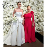 Elegant Chiffon Mother Of The Brides A-Line One Shoulder Evening Dresses Flower Floor Length