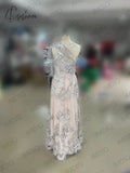 Elegant Sliver Lace One Shoulder Mother Of The Bride Dress Appliques Floor Length Dresses For Prom