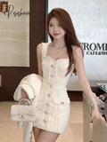 Elegant Suits Women Slim Fashion Sexy Soft Mini Dress Sets Female Spring Chic Long Sleeves Solid