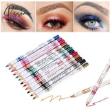 Eyeliner Pencil Shadow Palette 12Pcs/Set Mixed Colors Make Up Waterproof Yellow Eye Liner Beauty