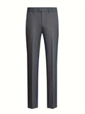 2-Piece Classic Fit Men's Solid Color Single-Breasted Suit Set - Formal Business Wear with Jacket and Trousers Ensemble, Light-Weight Fabric, Versatile Style for Wedding, Interview, and Office Events - Easy Care and Comfortab