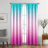 2 Pcs Vibrant Pink Star Curtains - Colorful Abstract Pattern Fabric Drapes with Rod Pocket, Machine Washable, Semi-Transparent, and Perfect for Bedroom and Living Room Decor - Polyester Material, Rod Mounted, and No Strings A