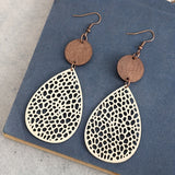 Vintage Hollow Leaf Shape PU Leather Earrings Jewelry Gift For Party Vacation Decor Accessories Fall Winter Ear Ornaments