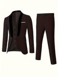 Mens 3-Piece Formal Suit Set - Chic & Modern, Classic Fit Jacket, Vest & Pants for Business, Banquet, Wedding & Party Events - Stylish and Versatile Ensemble