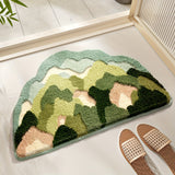Soft Absorbent Polyester Floral Bathroom Rug Mat - Non-Slip Comfortable Bath Mat for Floor, Sink, Bathtub, Shower - Ideal for Spring Decor and Christmas Gift, Christmas Decor