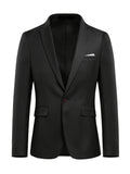 Men's Semi-formal Blazer, Two Button Flap Pocket Suit Jacket