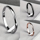 1pc 2mm Simple Stainless Steel Ring, Fashion Jewelry Gift