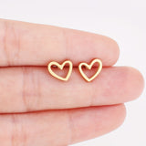 Stainless Steel Stud Earrings Simple Style Heart Shape Earrings Women's Jewelry For Prom Party