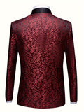 Men's Elegant Contrast Color Suit Jacket & Suit Pants Set For Party/wedding/formal Prom