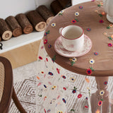 1pc French Style Lace Tablecloth - Exquisite Embroidered Floral Polyester, Heat-Resistant, Machine Made for Dining, Kitchen, Living Room, and Outdoor Picnic (100% Polyester)