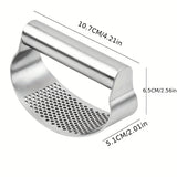 [1 Stainless Steel Garlic Press] 1pc, Garlic Press, Stainless Steel Garlic Press, Rocker Metal Garlic Mincer, Washable Garlic Crusher, Kitchen Garlic Chopper, Garlic Masher, Kitchen Stuff, Kitchen Gadgets Kitchen Accessories