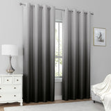 2-Pack Contemporary Gradient Gray to Black 100% Blackout Curtains with 3D Digital Print - Noise Reduction, Thermal Insulated, Privacy Eyelet Drapes for Living Room and Bedroom, All-Season Woven Polyester Panels with Grommet T