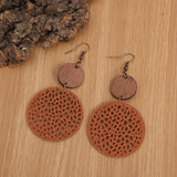 Hollow Out Round Drop Earrings Bohemian Vintage Earrings Jewelry Gift Accessories For Women Fall Winter Ear Ornaments