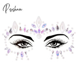 Face Festival Stickers 3D Eyebrow Diamond Temporary Tattoo Kids Show Makeup Halloween Party Diy