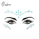 Face Festival Stickers 3D Eyebrow Diamond Temporary Tattoo Kids Show Makeup Halloween Party Diy