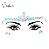 Face Festival Stickers 3D Eyebrow Diamond Temporary Tattoo Kids Show Makeup Halloween Party Diy