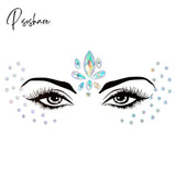 Face Festival Stickers 3D Eyebrow Diamond Temporary Tattoo Kids Show Makeup Halloween Party Diy