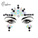 Face Festival Stickers 3D Eyebrow Diamond Temporary Tattoo Kids Show Makeup Halloween Party Diy