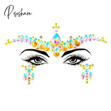 Face Festival Stickers 3D Eyebrow Diamond Temporary Tattoo Kids Show Makeup Halloween Party Diy