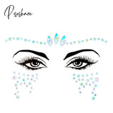 Face Festival Stickers 3D Eyebrow Diamond Temporary Tattoo Kids Show Makeup Halloween Party Diy