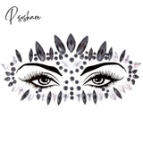 Face Festival Stickers 3D Eyebrow Diamond Temporary Tattoo Kids Show Makeup Halloween Party Diy