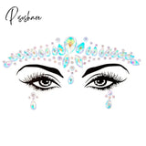 Face Festival Stickers 3D Eyebrow Diamond Temporary Tattoo Kids Show Makeup Halloween Party Diy