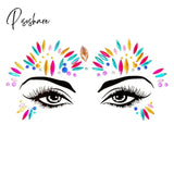 Face Festival Stickers 3D Eyebrow Diamond Temporary Tattoo Kids Show Makeup Halloween Party Diy