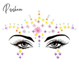 Face Festival Stickers 3D Eyebrow Diamond Temporary Tattoo Kids Show Makeup Halloween Party Diy