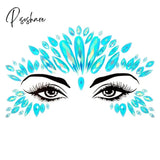 Face Festival Stickers 3D Eyebrow Diamond Temporary Tattoo Kids Show Makeup Halloween Party Diy