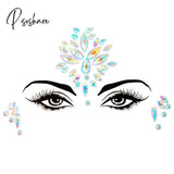 Face Festival Stickers 3D Eyebrow Diamond Temporary Tattoo Kids Show Makeup Halloween Party Diy