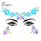 Face Festival Stickers 3D Eyebrow Diamond Temporary Tattoo Kids Show Makeup Halloween Party Diy