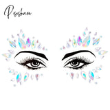 Face Festival Stickers 3D Eyebrow Diamond Temporary Tattoo Kids Show Makeup Halloween Party Diy