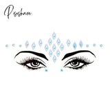 Face Festival Stickers 3D Eyebrow Diamond Temporary Tattoo Kids Show Makeup Halloween Party Diy